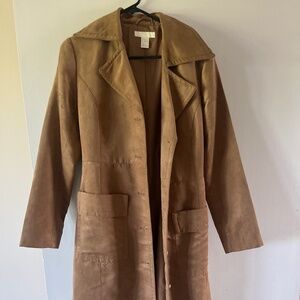 H&M Womens faux suede trench coat
